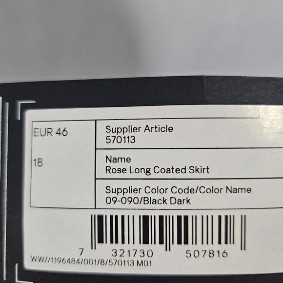 New Weekday W18 Maxi Long Coated Skirt in Black Dark Goth Punk Sexy - Picture 6 of 10